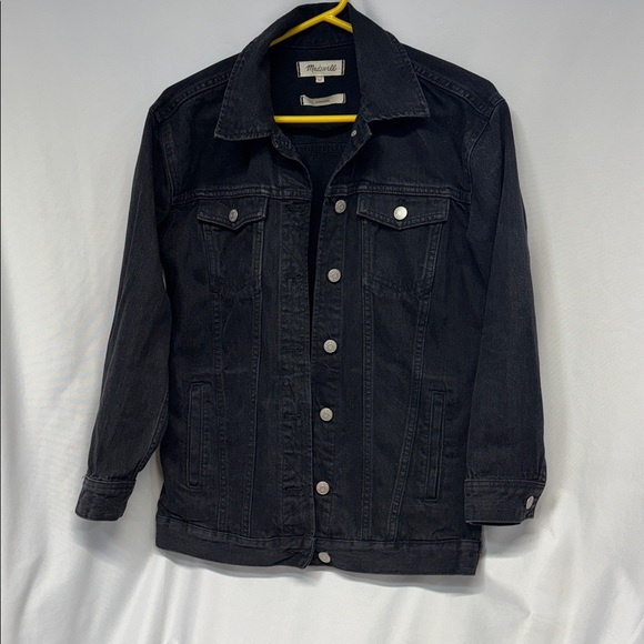 Madewell The Oversized Trucker Jean Jacket in Washed Black XXS - Picture 2 of 12